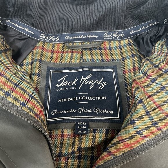 Jack Murphy Grey Heritage Collection Zipped Windbreaker Rain Jacket Size 10 - Picture 3 of 16